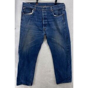 Levi's Mens 501 Jeans 40x30 Regular Fit Barn Chores Denim Button Fly Blue Pants